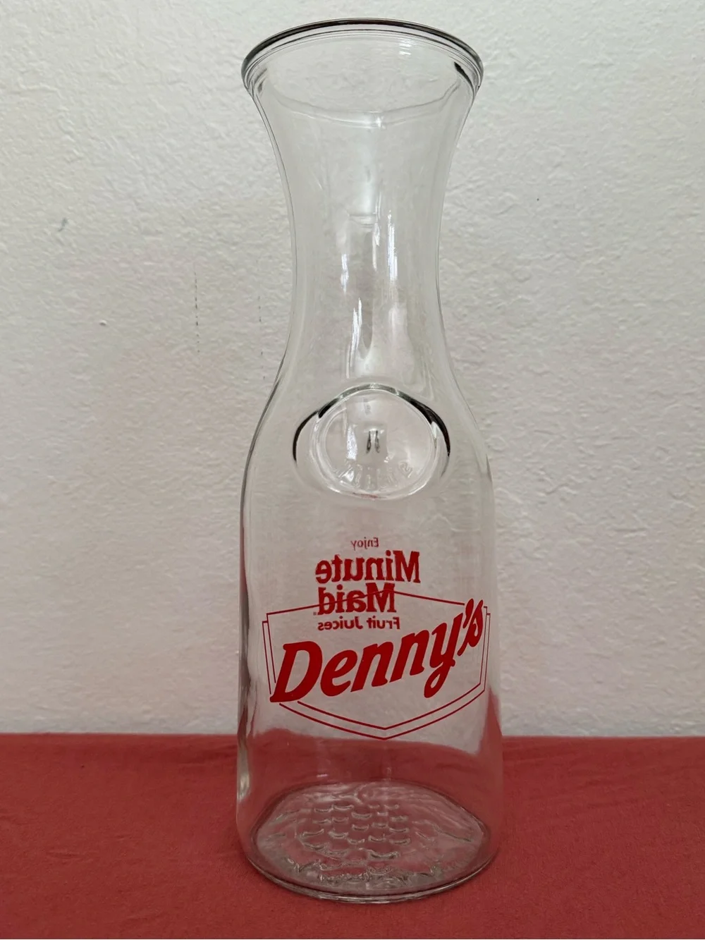 Denny's Glass Carafe with Red Logo
